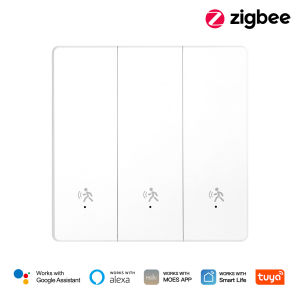 MOES | MOES Tuya ZigBee Smart Human Presence MMWave Radar Sensor Wall Light Switch Works with Alexa Google Home Neutral Wire Optional