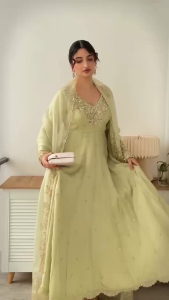 [PRE-ORDER] Ready Made Heavy Georgette With Full Heavy Embroidery Rembo Sequence Suit (10-15days delivery)