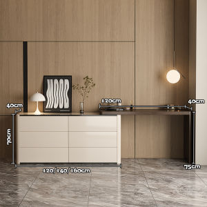 Italian Simple Storage Dressing Table Vanity Solid Wood