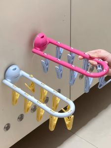 Hotel Travel Essential Durable Plastic Foldable Suction Cup Clothes Hanger Laundry Airer Viaback Brand for Business Trips