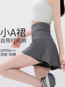 2025 New Womens Yoga Skirt Sporty Sun Protection Short Tennis Skirt Fashionable Fitness Skirt High Waist A-Line Mini Skirt