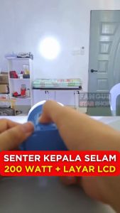 Senter Kepala 200W Anti Air Untuk Menyelam Headlight CK 7068 Plus Layar LCD Headlamp 200 Watt - Senter Kepala 200 Watt Waterproof -FSS