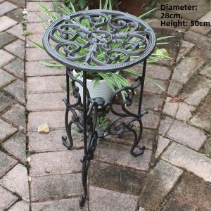 European Style Cast Iron Flower Stand Indoor Balcony Living Room Hotel Garden Courtyard Office Plant Pot Stand Flower Table