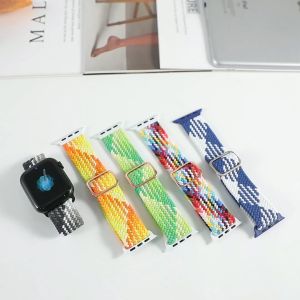 Tali Untuk IWatch Ultra 49mm 46mm 45mm 44mm 42mm 41mm 40mm 38mm Seri 10 9 8 SE 7 6 5 4 3 2 1 Tali Nilon Loop Tunggal Kepang