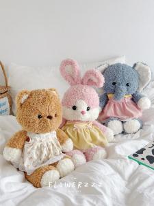 Cartoon Cute Running Rabbit Plush Doll Bear Bear Toy Doll Elephant Wearing Clothes Dolls Hugging Sleeping Gifts for Children