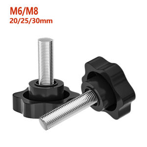 5pcs Six-Lobe Hand Knob Screws Bolt Plastic Star Shape Head Thread Clamping Thumb Handle Machine Bolts M6/M8