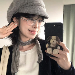 Gray Beret Hat Short Hair Design for Women Face Slimming Autumn Winter Fashionable Retro Newsboy Cap Youth Street Style