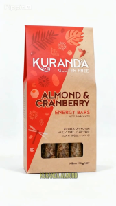 Kuranda Gluten Free Energy Bars Almond & Cranberry 5 Pack 175g
