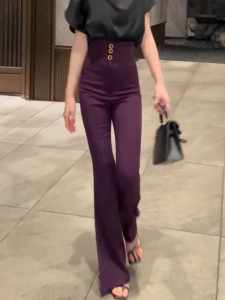MANMI | Quần Tây Tím Ôm Cao Waist Stretchy