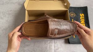 Giày sục sapo nam da bò cao cấp SUNPOLO SPO004 (Nâu)