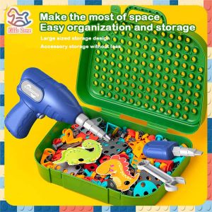 DIY 3D Drill Tool Kit Toy with Electric Drill Tool Screwdriver for Kids Pretend Play Educational Toy