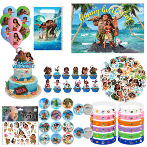 Moana 2 Party Favor: Birthday Party Gift Ideas & Silicone Bracelet Cake Topper
