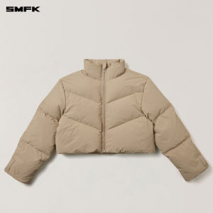 SMFK | Wild Hunt Cross Statue Design Short Down Jacket Duck Down