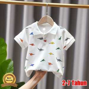 Kaos Kerah Polo Anak Laki-Laki Impor Lengan Pendek Motif Lucu 12-15 Usia 2 - 7 Tahun Bahan Katun Atasan Kaos Anak Cowok