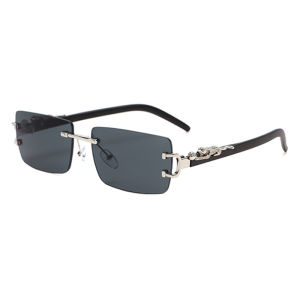1 Pc Fashionable Metal Women Men Sunglasses New Frameless Rectangular Sunglasses Clothing Accessories Leopard Legs Glasses