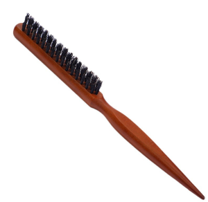 Hair Styling Brush Three Row Boar Bristle Comb Hairdressing Brush for Hairdressing Updo Makeup Sharp Tail Curling Brush