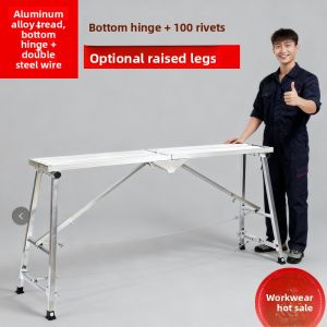 Thickened Aluminum Alloy Folding Ladder Elephant Brand Home Improvement Construction Stool Non-Slip Design Indoor Use