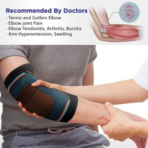 BraceTop Elbow Brace Compression Support Sleeve for Tennis Elbow Brace Strap Tendonitis Epicondyt ElbowArthritisWeightlifting