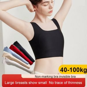 🎉Hot Selling🎉【Thin Back】Womens Seamless Invisible Bra/Non-Marking Natural Invisible Fit Wide Shoulder Strap Tube Top/Summer Back Breathable Perspiration-Wicking Bra/Big Breasts Look Small And Hide Fat Bra Vest For Women女士无痕束胸隐形文胸