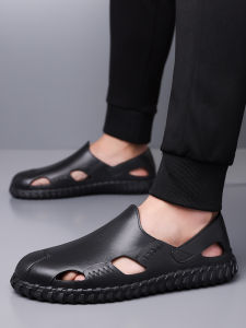 Mens Summer 2025 New Anti-Slip Deodorant Slip-On Breathable Soft Bottom Sandals Casual Slip-On Dad Slippers PVC Upper