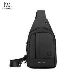 LouisWill Men Bag Chest Pack Functional Chest Bag Crossbody Chest Bag Zipper Bag Sports Bag Waterproof Bag Street Shoulder Bag Messenger Bag Travel Bag Work or Business Bag