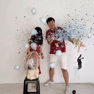 Personalised 18" & 36" Gender Reveal Burst Gift Balloon Confetti Giant Balloon Bouquet