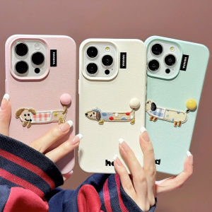 Casing Ponsel Bola 3D Anjing Wiener Bordir Casing Pelindung Lucu Cocok iPhone 7 8 Plus 7+8+ XR XS Max 11 12 13 Pro Max