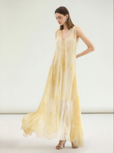 COCOBELLA | Gentle Printed Flared Layered Slip Dress Two-piece Set