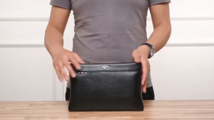 MENSPE Mens Envelop Bag Long Wallet Business Bag Soft PU Handbag Multi-Functional Wallet Litchi Pattern Wallet Large Capacity Purse Multi-Card Position ID Credit Cards Holders Coin Bag Phone Bag Business Wallets