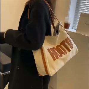 Tote Bag Corduroy Aesthetic Wanita Import Fashion Korea Style Terbaru - Tas Bahu Shoulder Bag Wanita Kekinian TE12
