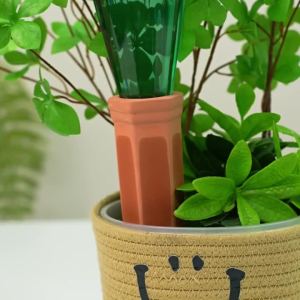 2 Packs Plant Self-Watering Stakes Terracotta Automatic Plant Waterer Devices Auto-Water Irrigation System For Indoor/Outdoor