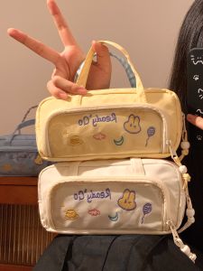 Túi Đựng Bút Chì Thêu Cưng Dễ Thương Dung Tích Lớn Phong Cách Nhật Bản Dành Cho Học Sinh Trung Học Và Tiểu Học Túi Đựng Dụng Cụ Học Tập Cho Bé Gái