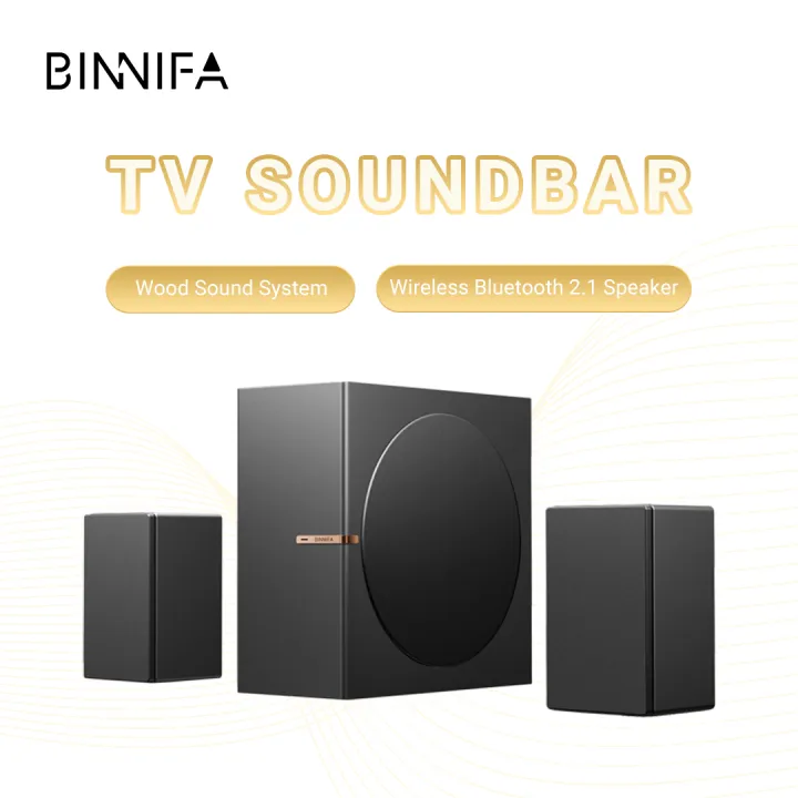 Binnifa Play3D 2.1Ch Bluetooth5.0 Speaker Output 40 watts Authentic Sound Wooden Material Wireless Computer Speaker 1 Year Warranty 2.6kg 8inches