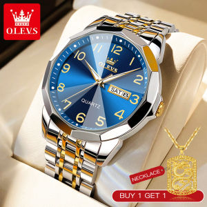 [Buy 1 Take 1] OLEVS watch for men brand original authentic waterproof quartz movement stainless steel multifunctional calendar luminous elegant business men watch