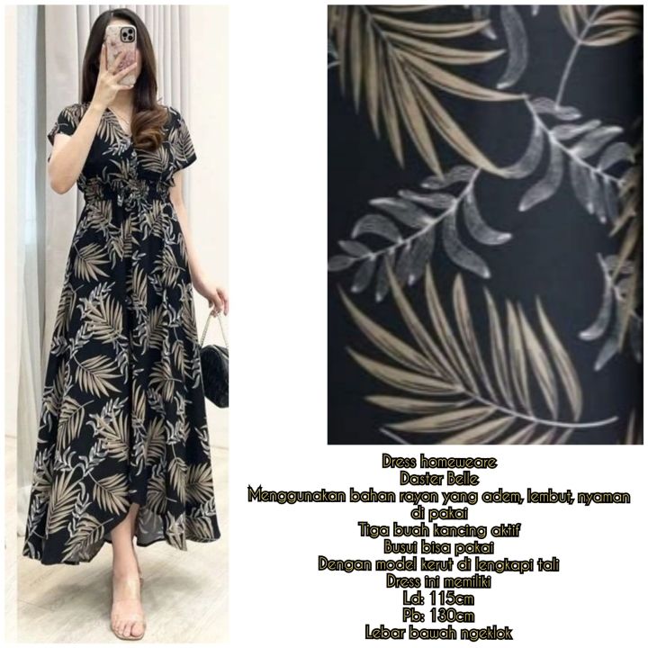 DASTER WANITA KEKINIAN // DRESS DASTER HOMEWEAR RAYON