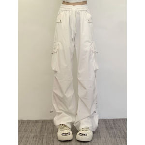 กางเกงขายาวทรงหลวมเอวยางยืดทรงสลิมฟิตสไตล์ทำงานลำลองสำหรับผู้หญิง กางเกงขายาวทรงขากว้างสีดำ ทรงสลิมฟิต กางเกงปีนเขา กางเกงขายาวทรงหลวม กางเกงขายาวลำลอง