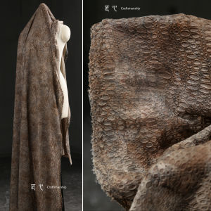 Vải Dệt Kim Đàn Hồi Nhỏ Thiết Kế Váy Cổ Điển Vải Trang Trí Nhà Vải Tròn 3D Màu Nâu Phong Cách Nghệ Thuật Cổ Điển