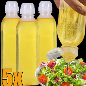 5PCS 300ML/500ML/1000ML Kitchen Screaming Oil Spray Bottle Seasoning Extruded Bottle Plastic Seasoning Bottle for Ketchup Salad Dressing Picnic BBQ Gadgets