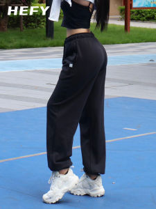 Hefy Grey American Sporty Trousers Women High Waist Loose Casual Banana Long Sweatpants Autumn New Style Comfortable Knitted Pants