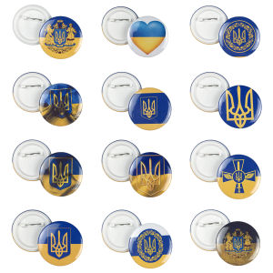Welcomehome Ukraine Ukrainian Map Flag Symbol Round 12 Styles Clothes Pins