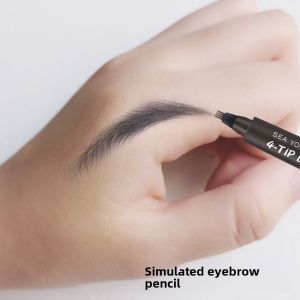 4-Pronged Eyebrow Pencil Natural 3D Simulation Long-Lasting Color Lock Waterproof Sweatproof Eyebrow Makeup Tool