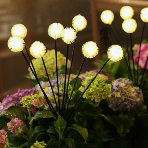 1pc Solar Dandelion/Jellyfish Lights 6 Heads Lawn Lamp LED Landscape Lighting Garden Decoration Ground Plug Light Festival