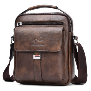 Kangaroo Luxury Brand Mens Shoulder Bag Vintage Messenger Bag Leather Men Handbag Split Leather Crossbody Bags For Men 2020 New