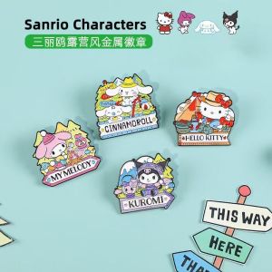 Camping Sweet Cinnamon Dog Kawaii Patches Metal Badge Cartoon Cute Student Couple Accessories JK Lapel Pin Alloy/Plated