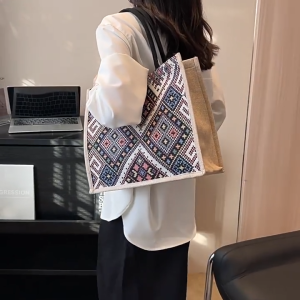 Túi Tote Cói Túi Vải Canva Có Quai Xách Ccỡ Lớn Dạo Phố Du Lịch Đa Năng Tiện Dụng