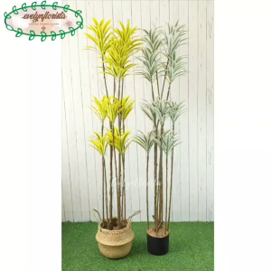 Tanaman Artificial Pohon Hias Song Of India T170 Variasi Warna Kuning & Putih Latex Cover Purun Belly Dekorasi Sudut Studio Aesthetic