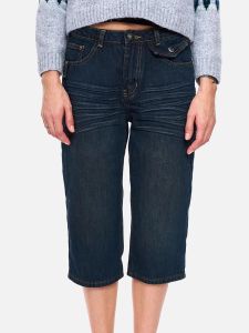 Retro Low Waist Faded Scraping 7-Length Capri Jeans Womens Slim Fit Casual Daily Use Four Seasons Universal