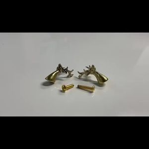 Retro Brass Cabinet Pull Single Hole Furniture Hardware Solid Deer Head Drawer Handle Animal Series Home Decor