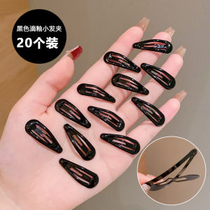 Black Drip Glaze Hair Clips for Children Side Bangs Small Girls BB Clips Fixed Hair Accessories Korean Style Pure Color Clips