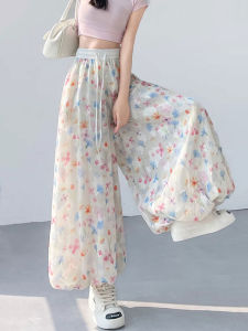 YAYANGREN | Colorful Floral Loose Fit High Waist Lightweight Summer Skirt Pants